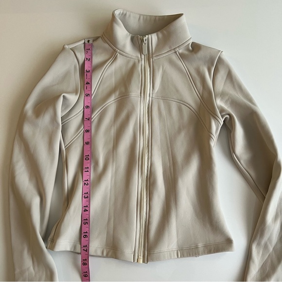 fleece-lined yoga jacket, ivory, xs - Picture 3 of 7